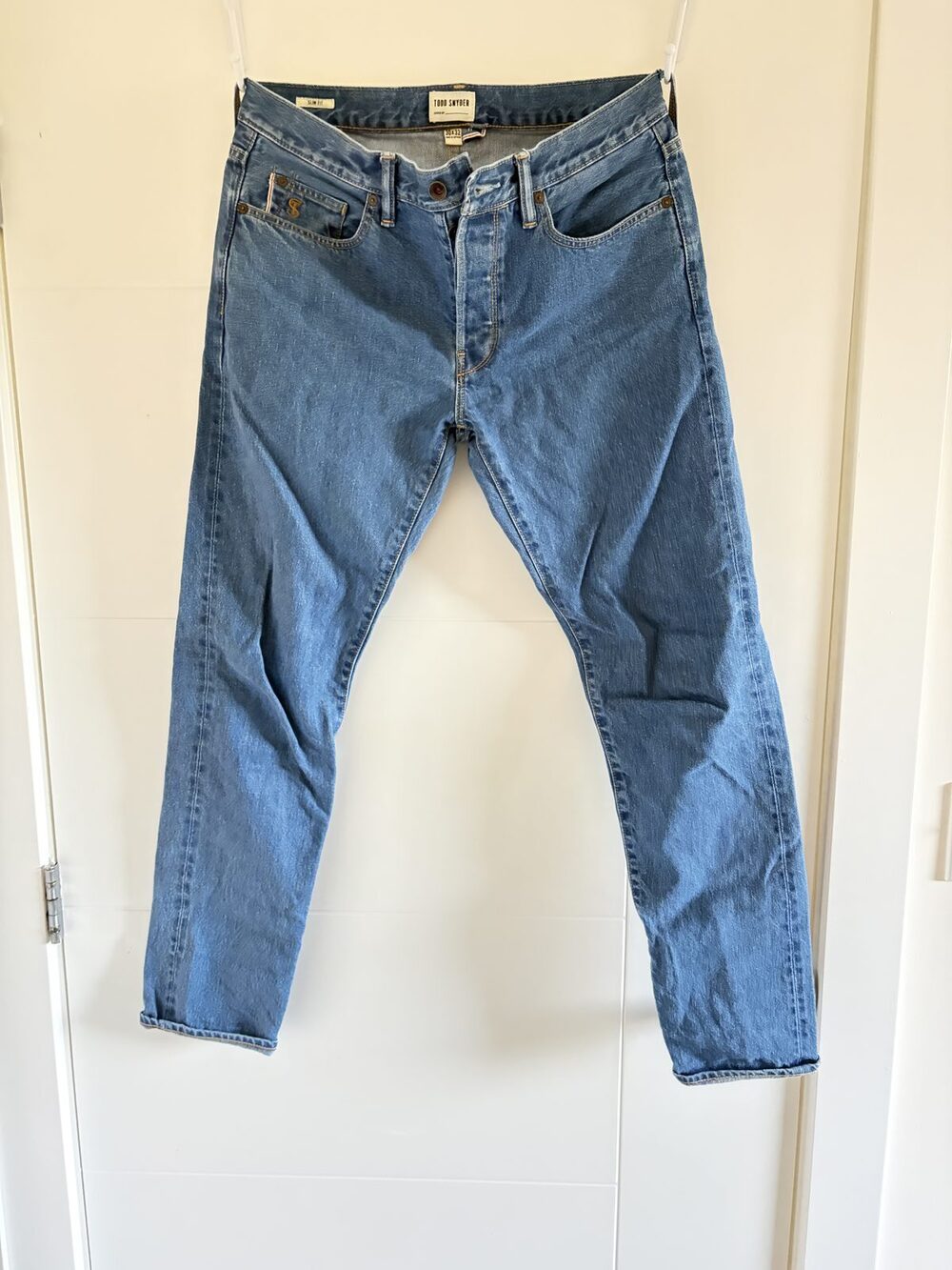 Todd Snyder Selvedge Denim Jeans Slim Fit Light Wash Button Fly Men's 30x32